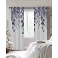 thumbnail image 3 of Purple Green Eucalyptus, Blackout Curtains 72 Inches Long for Bedroom, Watercolor White Botanical Thermal Insulated Room Darkening Black Out Window Curtain Panels Grommet Drapes for Living Room, 3 of 8