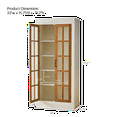 thumbnail image 6 of 71.2 Inch Tall Display Cabinet With Glass Doors Rustic China Curio Cabinet For Collectibles Figures Trophies White And Brown, 6 of 6