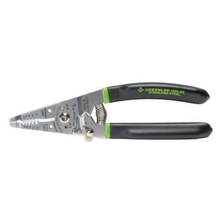 Greenlee 1955-SS 10-18AWG Pro Curve Handled Stainless Wire Stripper/Cutter
