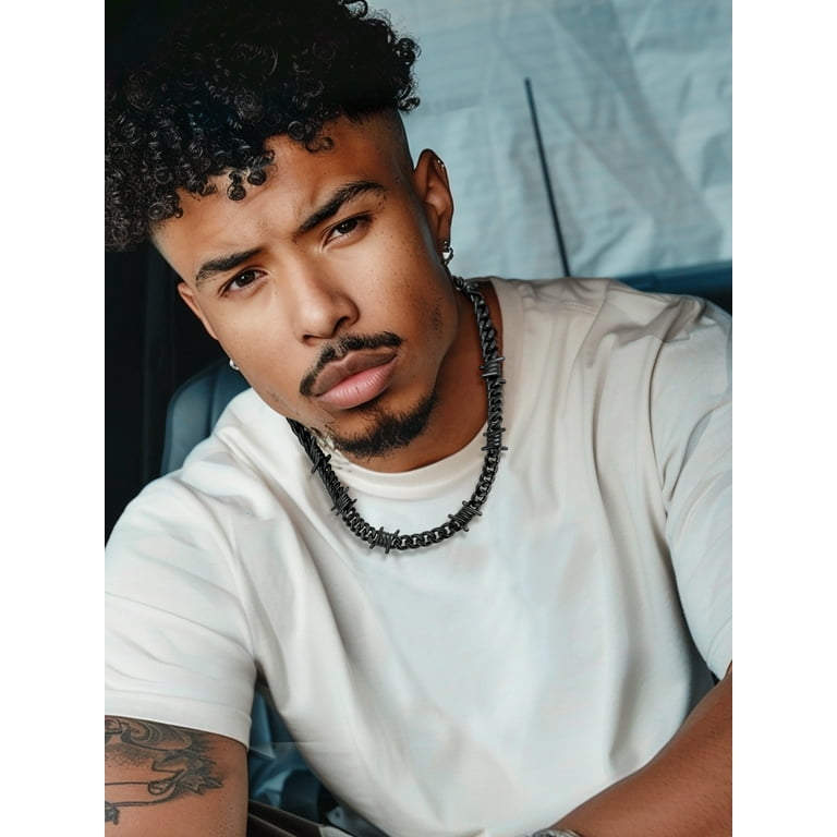 Choker Tattoo Men Gothic Skull Cuban Link Choker Chain Bracelet