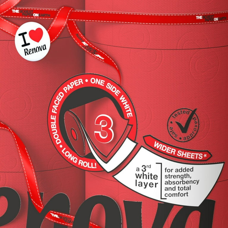 Renova Red Jumbo Toilet Paper, 6 Rolls, 180 Sheets Per Roll