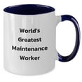 thumbnail image 3 of Funny Maintenance Worker Gifts for Men - Gifts from Friends, World's Greatest Maintenance Worker Two Tone Coffee Mug, Christmas Unique Gifts, 3 of 5