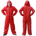 thumbnail image 3 of Ladrón de disfraz de Halloween para hombre y niño, traje de payaso de la película española, mono con capucha rojo para adultos y niños, 3 of 5