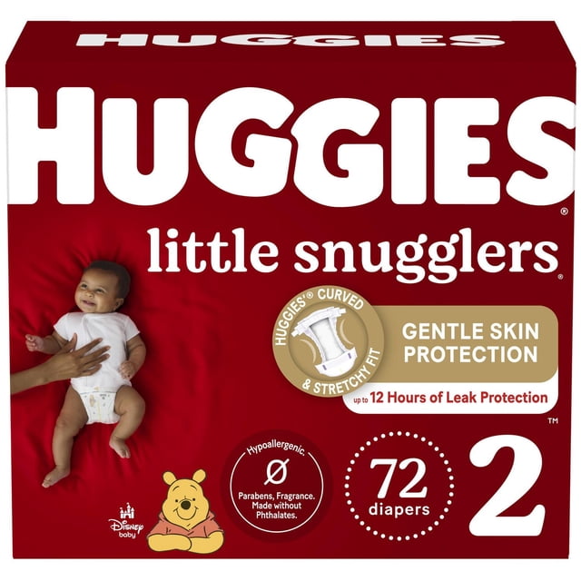 Huggies Little Snugglers Baby Diapers, Giga Pack, Sizes: N-2