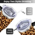 thumbnail image 5 of 40oz Fashion Leopard Pattern Stainless Steel Flip Straw Tumbler Spill Proof Travel Cup Double Wall Vacuum Insulated Coffee Mug with Top Handle, 5 of 6