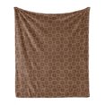 thumbnail image 1 of Earth Tones Soft Flannel Fleece Throw Blanket, Abstract Inner Circles with Classic Shapes Inside the Round Rings Print, Cozy Plush for Indoor and Outdoor Use, 50" x 60", Brown and Beige, by Ambesonne, 1 of 6