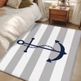 thumbnail image 4 of Grey Stripes Washable Area Rug 3x5 Anchor Nautical Geometric Low-Profile Large Area Rugs with Non Slip Backing Indoor Floor Carpet for Entrance Living Room Bedroom Home Office, 4 of 9