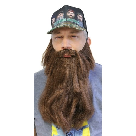 Extra Long Fake Brown Beard w/ Mustache (One Size Fits All)