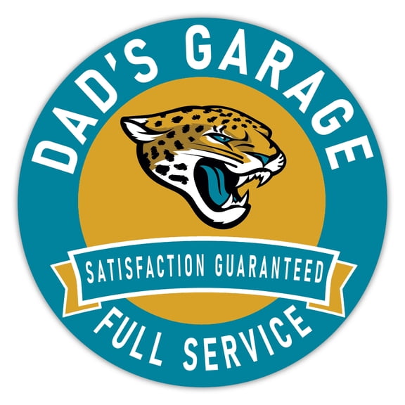 Jacksonville Jaguars 16" Dad's Garage Wood Sign