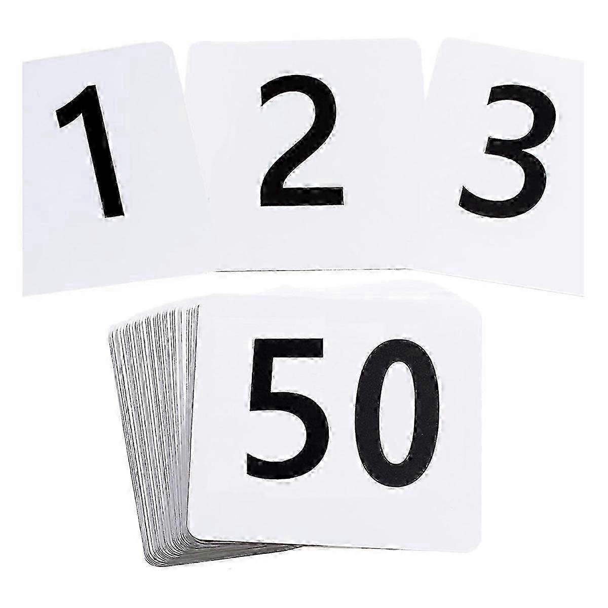 50Pcs Table Numbers 1-50, 3.7x4 Inch Table Numbers, Double Sided Table ...