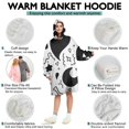 thumbnail image 5 of Wearable Oversized Blanket,Black and White Halloween Doodle Pattern Wearable Blanket Hoodie for Adults,Cozy Hooded Blankets with Super Pockets,Super Warm Fuzzy Pullover for Women & Men, 5 of 6