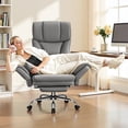 thumbnail image 3 of Primy Cross Legged Office Chair with Footrest & Convertible Armrests, 500LBS Capacity Home Desk Chair, Ergonomic Recliner with Lumbar Pillow, Criss Cross Design, Big and Tall Executive Chair, 3 of 9