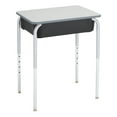 thumbnail image 2 of Learniture Open Front School Desk with Book Box for Kids, Students, and Classrooms - Adjustable Height Gray/Black (2-Pack), 2 of 5