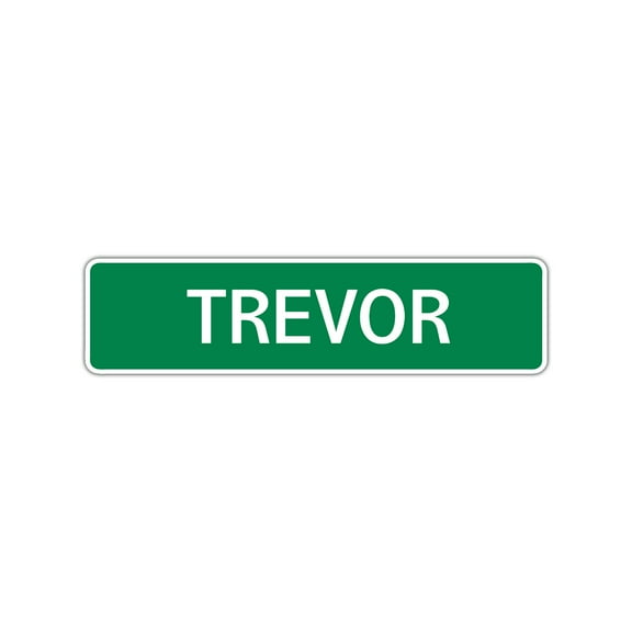 Trevor Boys Children Name Letter Printed Label Novelty Bedroom Indoor Outdoor Wall Plaque Decoration Aluminum Metal Sign 4"x18"