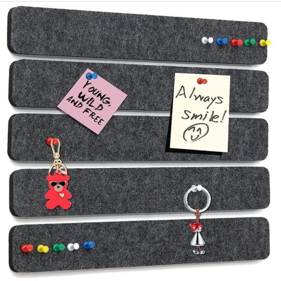suxuMhao Felt Board - 4 Pieces 13×2IN Dark Gray Cork Board, Bulletin Board,Pin Board,Practical Corkboards for Wall,Versatile Felt Board Story Sets & Felt Wall Panels for Home Office Organization​