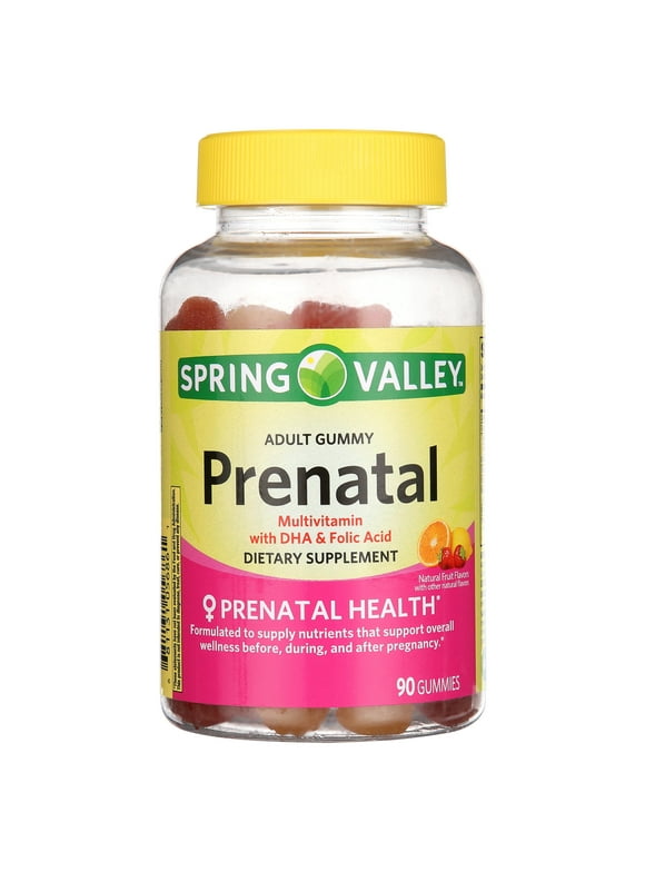 Spring Valley Prenatal Multivitamin Gummies with DHA and Folic Acid, 90 Count