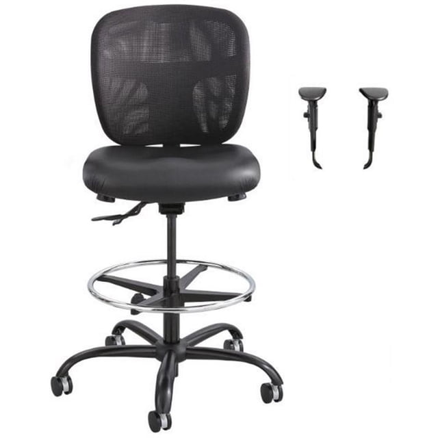 Safco Tabouret Robuste avec Trousse d'Accoudoirs Alday, Noir