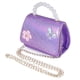 thumbnail image 2 of 1 Pc Flower Pattern Crossbody Bag Creative Chain Bag Mini Pearl Handbag for Children Kids (Purple), 2 of 4