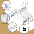 thumbnail image 4 of Perchas de plástico para faldas, 24 unidades, talladas en cristal, con clips ajustables, 4 of 8