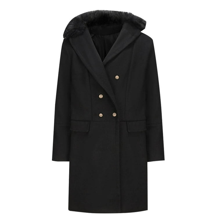 JUUYY Men's Wool Blend Double Breasted Overcoat Winter Slim