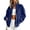 Blue, variant on Jackets for Women Casual Velvet Long Sleeve Outerwear Mock Neck Full Zip Fall Coat Gym Athletic Outfits with Pocket Coffee M