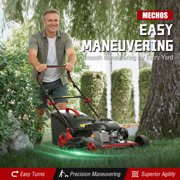 Self-Propelled lawn mower, four-stroke engine, 21 inch, height and speed adjustable, gasoline-powered lawn mower, suitable for backyards and farms, 201cc.