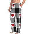 thumbnail image 6 of Naloa Heart Black Buffalo Plaid Gingham Pajama Pants Men, PJ Bottoms, Sleep & Lounge Pants-Medium, 6 of 6