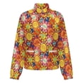 thumbnail image 5 of Jackets for Women Winter Coat Jackets Flannel Stand Collar Jacket(It's A Small World Flowers,Size:S-4XL), 5 of 7
