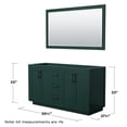 thumbnail image 4 of Wyndham Collection Miranda 60" Plywood Double Bathroom Vanity in Green/Black, 4 of 5