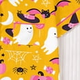 thumbnail image 6 of Halloween Pajamas Set for Women, Short Sleeve Button Down Ghost Pumpkin Print 2 Piece Sleepwear Loungewear Shorts Set, 6 of 8