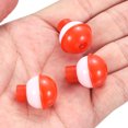 thumbnail image 5 of 0.75 Inch Fishing Bobbers, Plastic Push Button Round Fishing Float, Red and White 50 Pack, 5 of 6