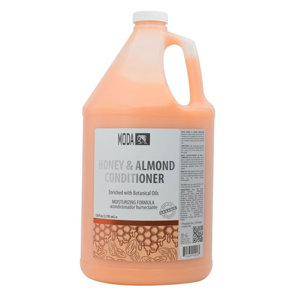 MODA - Moisturizing Conditioner for all Hair Types, Honey Almond, 128 Oz, Professional - Strengthens, Moisturizes, Leaves Hair Soft and Shiny, Adds Volume, Protects Color and Restore