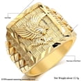 thumbnail image 2 of Anillo Punk Rock Eagle Chapado En Oro De 18 Quilates De Plata Esterlina 925 De Hip Hop De Lujo/Color Tamaño 6-12 Joyería De Dedo, 2 of 3