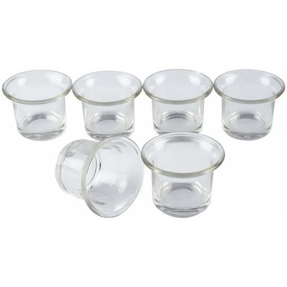 Clear Chunky Glass Lip Votive Candle Holders Tealight Votive Cups for Wedding Proposal, Spa, Aromatherapy, Meditation, 6 Counts