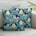 thumbnail image 3 of Chilfamy Penguins Throw Pillow Cover Antarctica Wildlife Decorative Throw Pillowcase for Sofa, Cartoon Animals Pillow Case Cushion Cover, Snow Blue Cushion Case Room Decorations White, 3 of 5