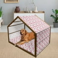 thumbnail image 2 of Butterfly Pet House, Mothers Day Spring Themed Blossoming Nature Image Poppy Flowers Print, Outdoor & Indoor Portable Dog Kennel with Pillow and Cover, 5 Sizes, Pink Reseda Green Blue, by Ambesonne, 2 of 4