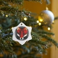 thumbnail image 7 of 3drose, Fox, 3 inch Snowflake Porcelain Ornament, 7 of 7