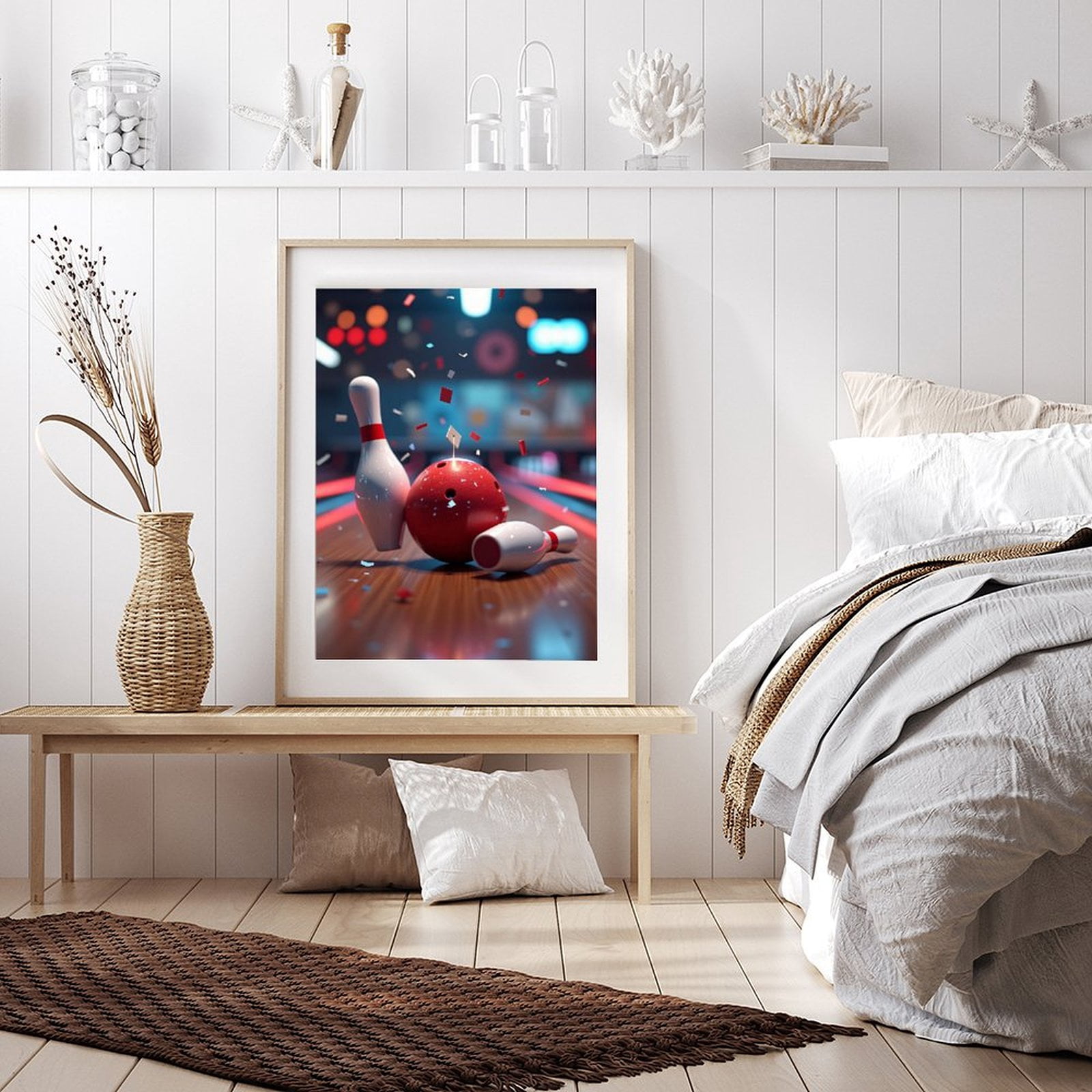 Diamond Art Kits for Adults - Classic Bowling Print No.11 5D Frameless Dimond Painting Kit for Adults Beginner, Round Diamond Kits for Home Wall Decor, Gift for Women