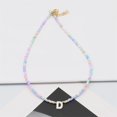 thumbnail image 1 of Gargantilla de cuentas bohemias para mujer, collar hecho a mano con inicial de 26 letras, colgante de concha, cadena de cuello de Color caramelo, accesorios de joyería de moda, 1 of 4
