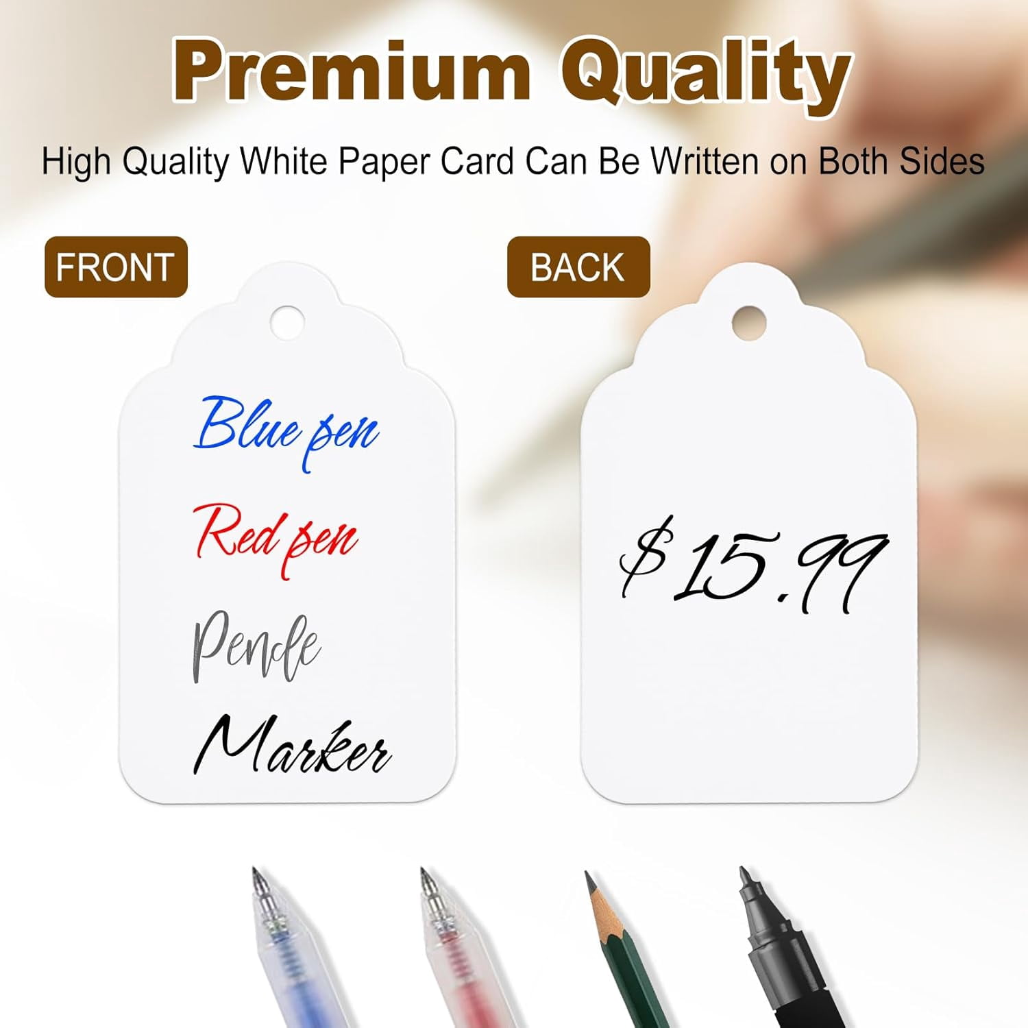 1000 PCS Price Tags with String, 1.77 x 1.1 inches Hang Tag with Strings Attached,for Yard/Garage Sale‘s Name Labels for Bags Clothes Jewelry,Price Labels for Retail