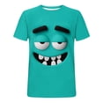 thumbnail image 5 of LMOIPLI Men's Funny Cartoon Face Graphic T-Shirt Short Sleeve Crew Neck Breathable Casual Lightweight Comfy T Shirts Mint Green XXXXL, 5 of 5
