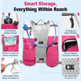 thumbnail image 3 of Zacro Reflective Running Vest for Men Women,  Adjustable Lightweight Running Backpack Hydration Vest with 2L Soft Flask, Running Gear for Walking, Hiking, Cycling - Pink, 3 of 8
