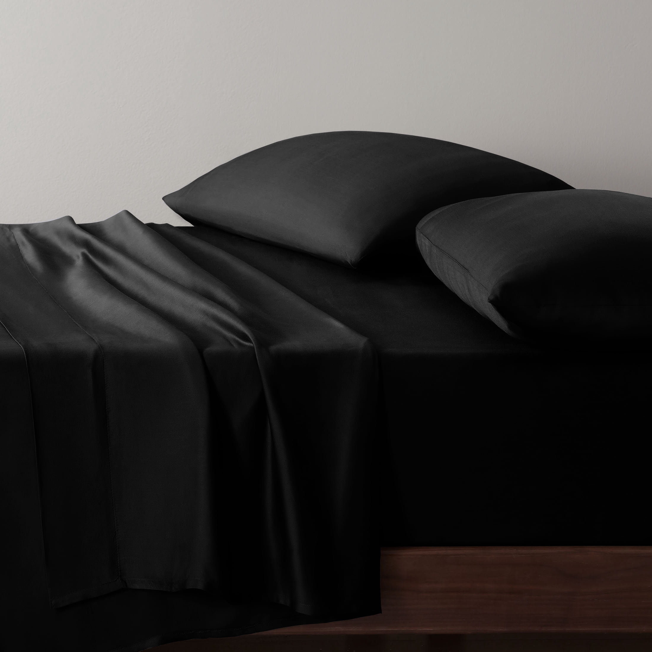 Allswell 4-Piece Soft & Silky Serenity 100% TENCEL™ Bed Sheets Set, Rich Black, Full