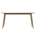 thumbnail image 5 of LeisureMod Zayle Mid-Century Modern Dining Table with a 71" Sintered Stone Rectangular Table Top and Gold Steel Base for Kitchen and Dining Room, White Grey, 5 of 5
