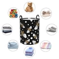 thumbnail image 4 of Balery Honey Bees at Night Cesta de ropa redonda con asas, impermeable, independiente, para ropa, juguetes, dormitorio y familia-Small, 4 of 6