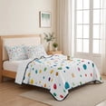 thumbnail image 5 of Full Quilt Set 78''x90'', Colorful Polka Dot Lightweight Summer Bedspread Coverlet Set with 2 Pillow Shams, Rainbow Point Vibrant Breathable All Season Quilt Bedding for Bedroom/Guest Room, 5 of 9