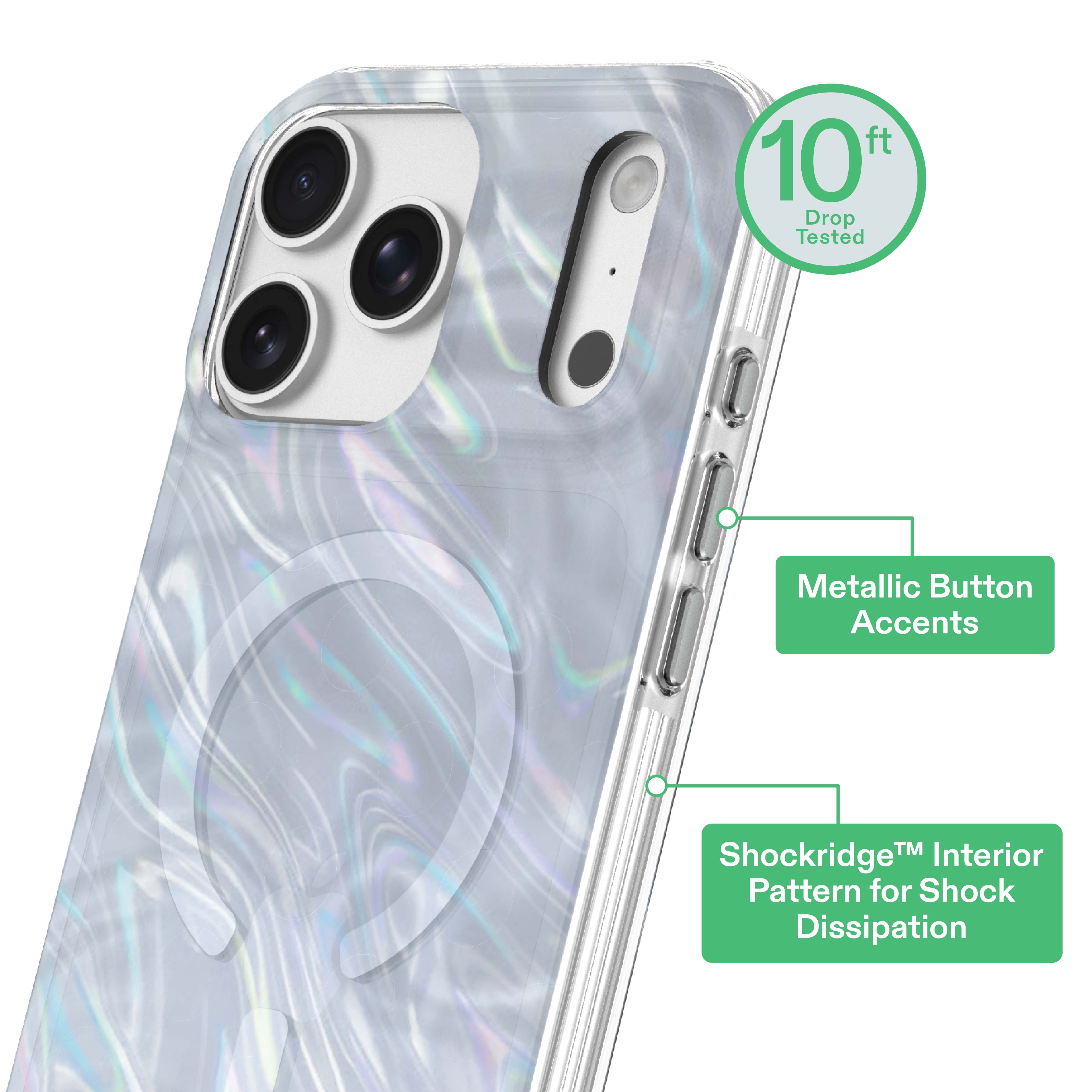 onn Phone Case for iPhone 18 Pro / 17 Pro, MagSafe Compatible - Pearlescent White