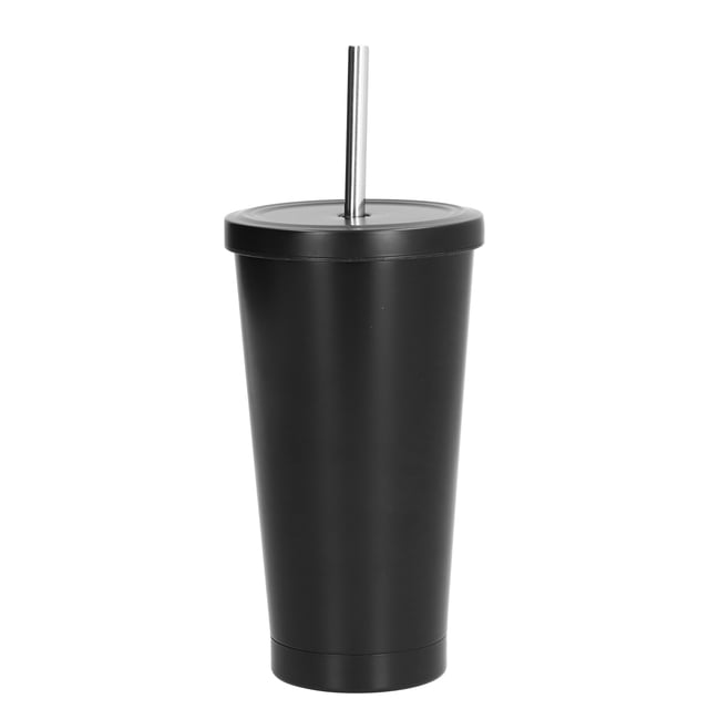 Insulated Cups With Lids, Insulated Cup Reusable Straw Vacuum-sealed For Family For Business Trip For Travel For Office Black,Gold,Blue