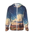 thumbnail image 1 of KLL Western Desert Cloud Cowboy Imprimé Hommes Femmes UPF 50+ Protection Solaire Veste à Capuche Manches Longues Pêche Randonnée Performance Chemise-3TG, 1 of 7