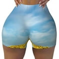 thumbnail image 2 of Picia Blooming Sunflower Field Printed Workout Shorts for Women Seamless Scrunch Butt Lifting High Waisted Yoga Gym Booty Running Moisture-wicking Short Pants-Medium, 2 of 9